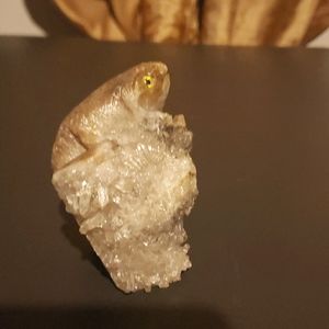 Crystal Cluster Lizard Carving